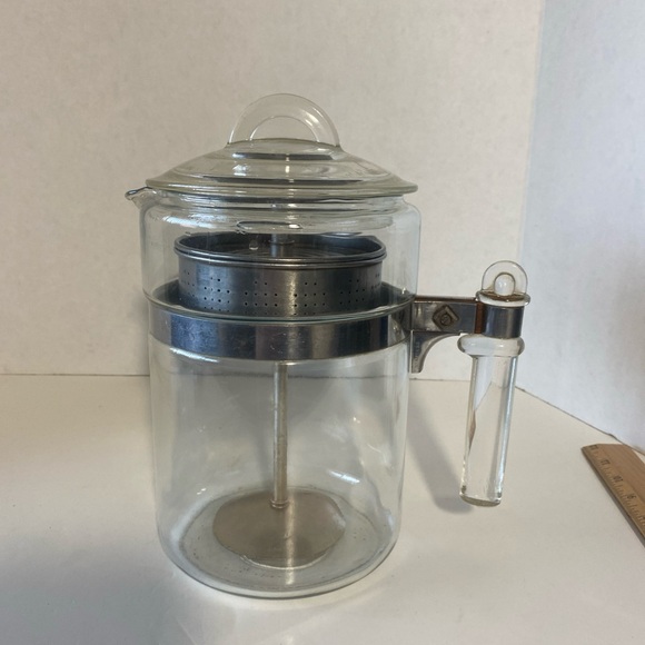 Vintage Pyrex flame ware Glass Coffee Pot Percolator 9 Cup 7826-B Rare - Picture 5 of 5